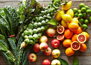 a group of fruits and vegetables on a wood surface Healthy Weight Loss Diets Newbury