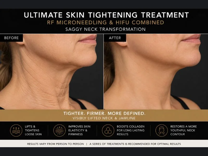 before and after Ultimate skin tightening treatment Newbury